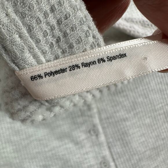Soma Sleep Shirt Womens Small Gray Thermal Waffleknit Henley Long Sleeve Pajama - Picture 5 of 9
